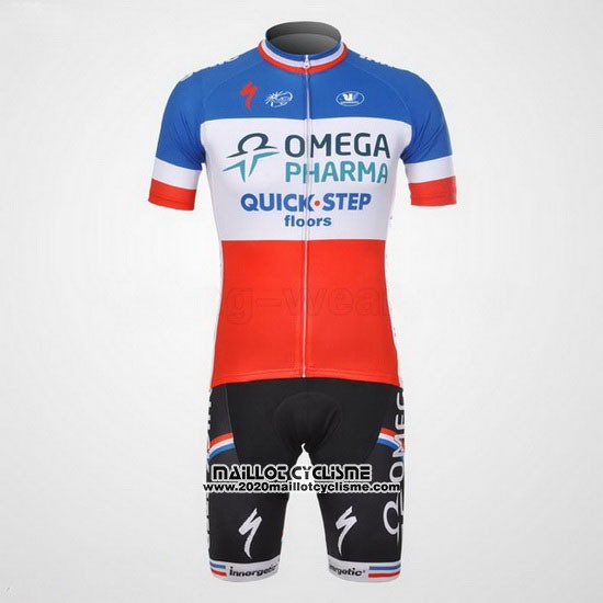 2012 Maillot Ciclismo Omega Pharma Quick Step Champion France Manches Courtes et Cuissard